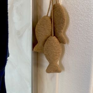 Burlap fish decor